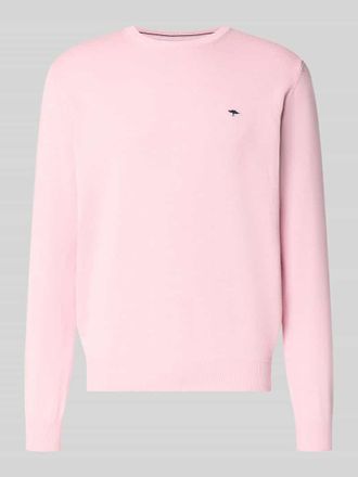 Fynch-Hatton Fynch-Hatton Strickpullover mit gerippten Abschl&uuml;ssen in Hellrosa, Gr&ouml;&szlig;e XL