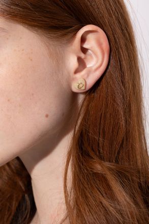 Coach Heart-shaped Earrings, Womens, Cream