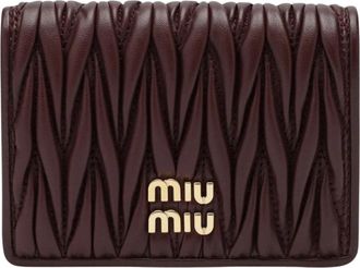 Miu Miu Kleine matelass&eacute; portemonnee van lamsvel - Dames - Portefeuilles - Bruin - ONE Size - Accessoires