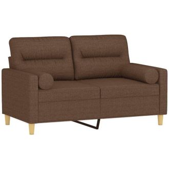 vidaXL Sof&aacute; De 2 Plazas Con Cojines Tela Marr&oacute;n 120 Cm Vidaxl