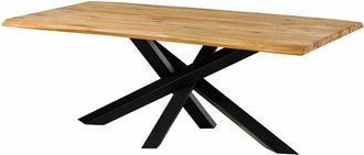 Massivmoebel24 tavolo da pranzo in legno di Quercia Selvatica 200x100x77 marrone SEATTLE 02