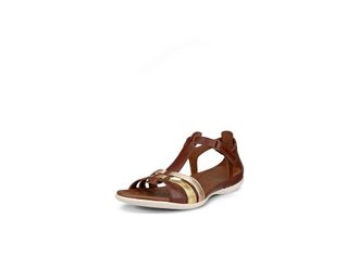 Ecco Flash T-Strap Sandal Womens Sandals Mink/Gold/Hammered Bronze : EU 41 (US Womens 10-10.5) M, Leather