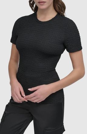 DKNY Textured T-Shirt in Black at Nordstrom, Size Medium