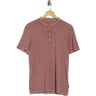 John Varvatos Duke Short Sleeve Henley in Pink Sand at Nordstrom Rack, Size Xx-Large