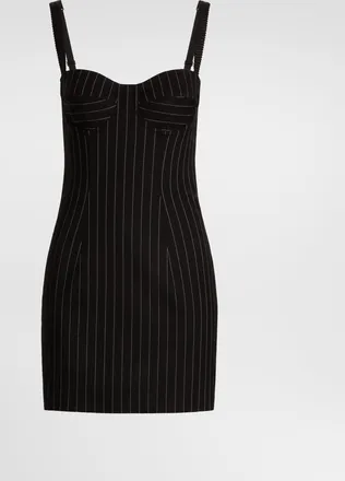 Dolce & Gabbana Pinstripe Wool Dress - Woman Dresses Multicolor Wool 36