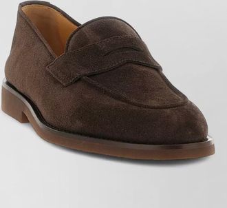 Brunello Cucinelli suede leather penny loafers