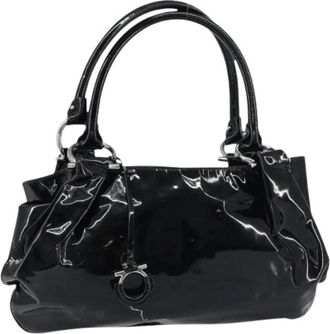 Ferragamo Pre-owned Leren Schoudertas - Dames - Vintage Handtas - Zwart - ONE Size - Leer - Vintage