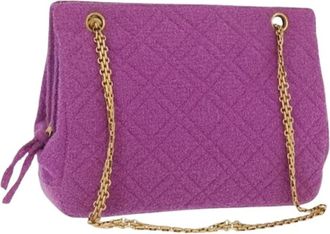Chanel Pre-owned Shoulder Bags, female, Purple, Size: ONE SIZE Pre-owned Canvas Shoulder Bag