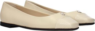Jimmy Choo London Leather Ballet Flats - Beige