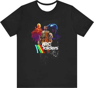 Generic ARC Raiders T-Shirt Crewneck Short Sleeve Polyester Tee Women Men Outdoor Streetwear Tops (Black,XL)