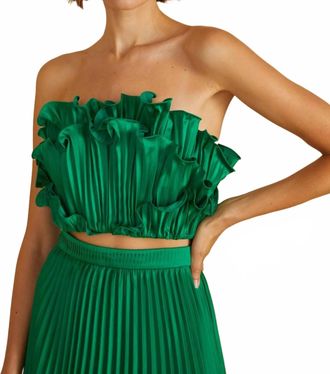 AMUR Averi Scallop Strapless Top In Frog