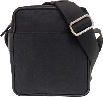 Bulgari Black Canvas Leather Shoulder Bag (Pre-Owned)