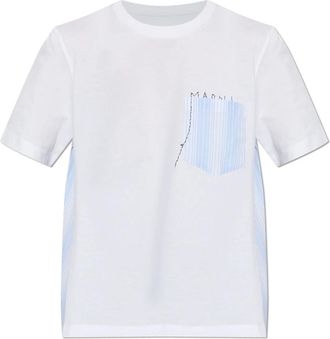 Marni T-shirt met Zak - Dames - T-shirts - Wit - 2XS - Katoen - Tops