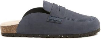 Celtic & Co. Sheep Lined Penny Loafer Clog in Navy at Nordstrom, Size 11