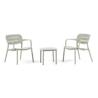 Siediti Fuori e Dentro Conjunto de relax de 2 sillones con mesa exterior/jard&iacute;n verde