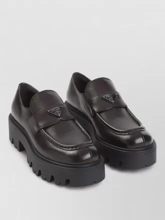 Prada stride leather loafer penny style