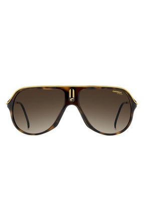 Carrera Safari 62mm Oversize Gradient Rectangular Sunglasses in Havana/Brown Sf at Nordstrom