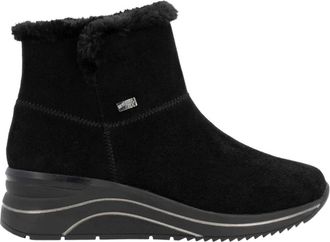Remonte Zwarte Casual Enkellaarsjes voor Dames - Dames - Winterlaarzen - Zwart - 38 EU - Wol - Schoenen
