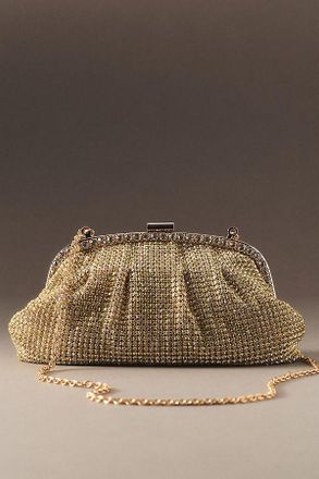 Badgley Mischka Khari Rhinestone Pleated Clutch