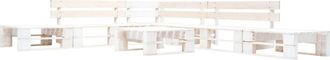 vidaXL Set De Muebles De Jard&iacute;n De Palets 6 Piezas Madera Blanco Vidaxl