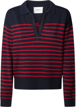Pepe Jeans London Carlino V-neck Polo - Dames - V-hals truien - Rood - L - Katoen - Truien & Vesten