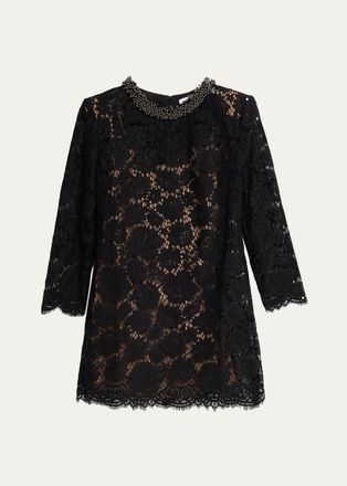Self Portrait Floral Lace Mini Dress