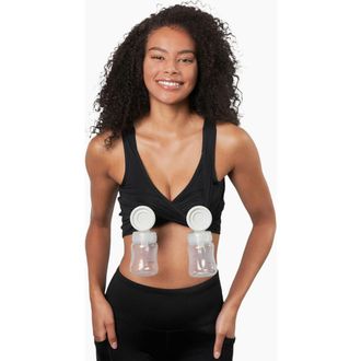 Larken X Maternity, Nursing + Hands - Free Pumping Bra in Black at Nordstrom, Size X-Small