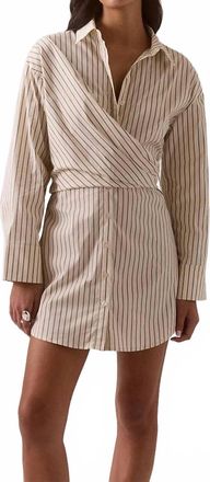 Sovere Tavern Shirt Mini Dress In Latte