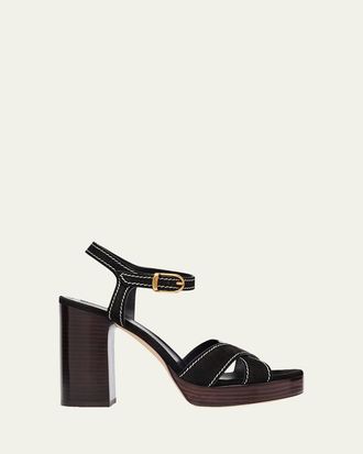 Stuart Weitzman 95mm Park Suede Platform Sandals