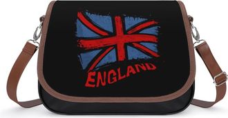 Generic England Flag Crossbody Bags for Women Fashion Leather Shoulder Handbags With Adjustable Strap