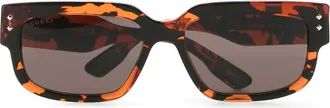 Gucci Mens Tortoiseshell Acetate Sunglasses Orange