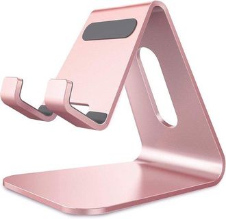 No Brand Soporte Para Tel&eacute;fono, Fabricado En Aleaci&oacute;n De Aluminio, Soporte Para Tableta, Apto Para Todos Los Modelos De Tel&eacute;fonos M&oacute;viles Y Tabletas (oro Rosa)