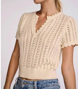 Sundays Nova Short Sleeve Sweater In Natural