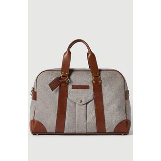 Brunello Cucinelli Virgin wool, alpaca and cashmere flannel street bag with grained calfskin inserts in Medium Grey at Nordstrom
