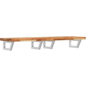 vidaXL Estante De Lavabo De Pared Acero Y Madera Maciza De Acacia Vidaxl