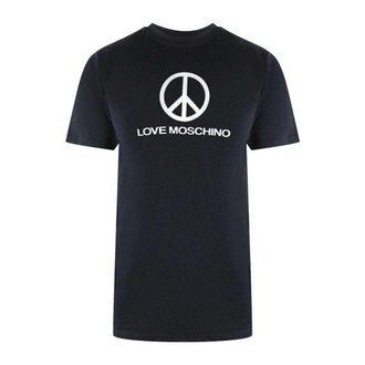 Love Moschino Heren Vredessymbool T-Shirt (Zwart)