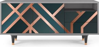 StoryZ Mueble de TV azul-verde 2 cajones y 2 puertas L 125 cm