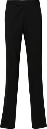 Lardini twill tapered-leg tailored trousers - men - Polyester/Elastane/Wool/Cotton - 52 - Black