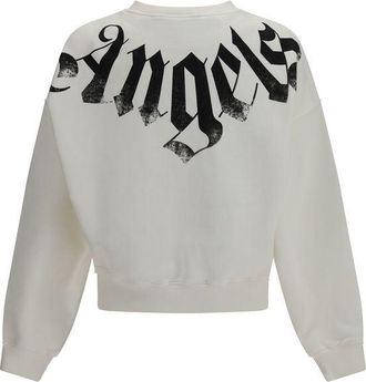 Palm Angels Mens White Cotton Sweatshirt Clothing