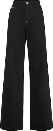 Philipp Plein Denim Skater Fit Broek - Dames - Loose Fit Jeans - Zwart - W29 - Denim - Jeans