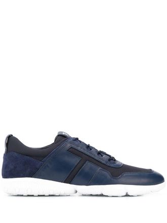 Tod's leather low-top sneakers - men - Leather/Leather/Polyamide/Rubber - 7 - Blue