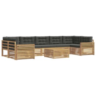 vidaXL Conjunto De Sof&aacute;s De Exterior 8 Uds. Blanco Y Antracita Vidaxl
