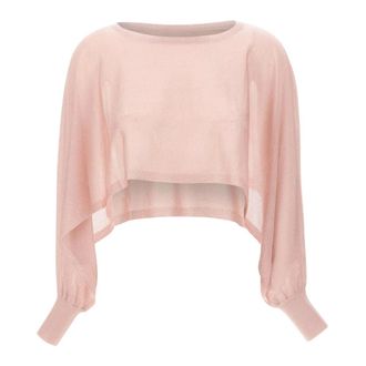 KANGRA Lurex Shrug - female - Kangra - Round-neck Knitwear - Pink - M - Knitwear