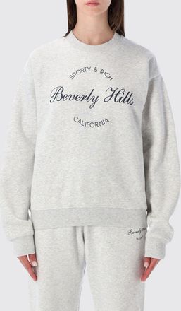 Sporty & Rich Felpa girocollo in cotone con logo a contrasto