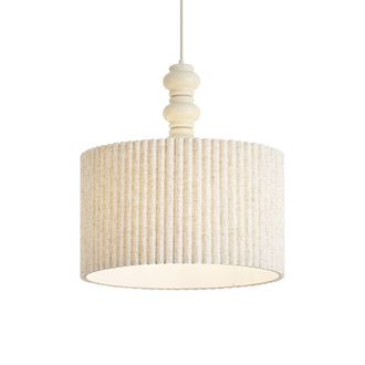 QAZQA Qazqa L&aacute;mpara Colgante Japandi Beige Con Pantalla De Lino De 50