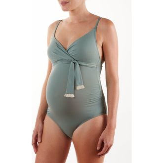 Cache Coeur Maternity swimsuit Manitoba in Sage at Nordstrom, Size Xx-Large