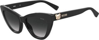 Moschino Sunglasses Cat Eye Full Rim, Black/pink/white Frame And Green Gradient Pink Lens Mos122/s03H2Jp