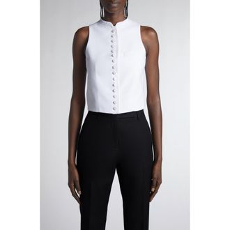 Tom Ford Cotton Piqu&eacute; Fitted Vest in White at Nordstrom, Size 8 Us