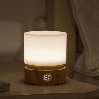 No Brand L&aacute;mpara De Mesita De Noche Con Luz C&aacute;lida - L&aacute;mpara Led Recargable Con Acabado De Madera - Apagado Autom&aacute;tico Para Ayudar A Dormir - Regulable, Inal&aacute;m