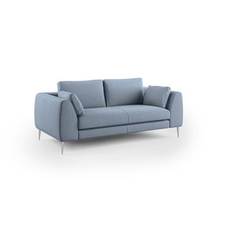 Divani.Store Divani.store - Plano Sof&aacute; Moderno En Microfibra T&eacute;cnica Desmontable 196 Cm Azul Claro